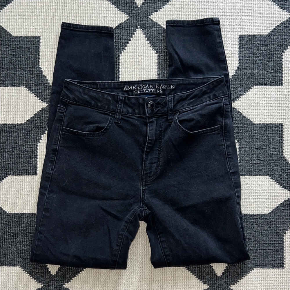 American Eagle Washed Black Hi Rise High Waisted Jeggings